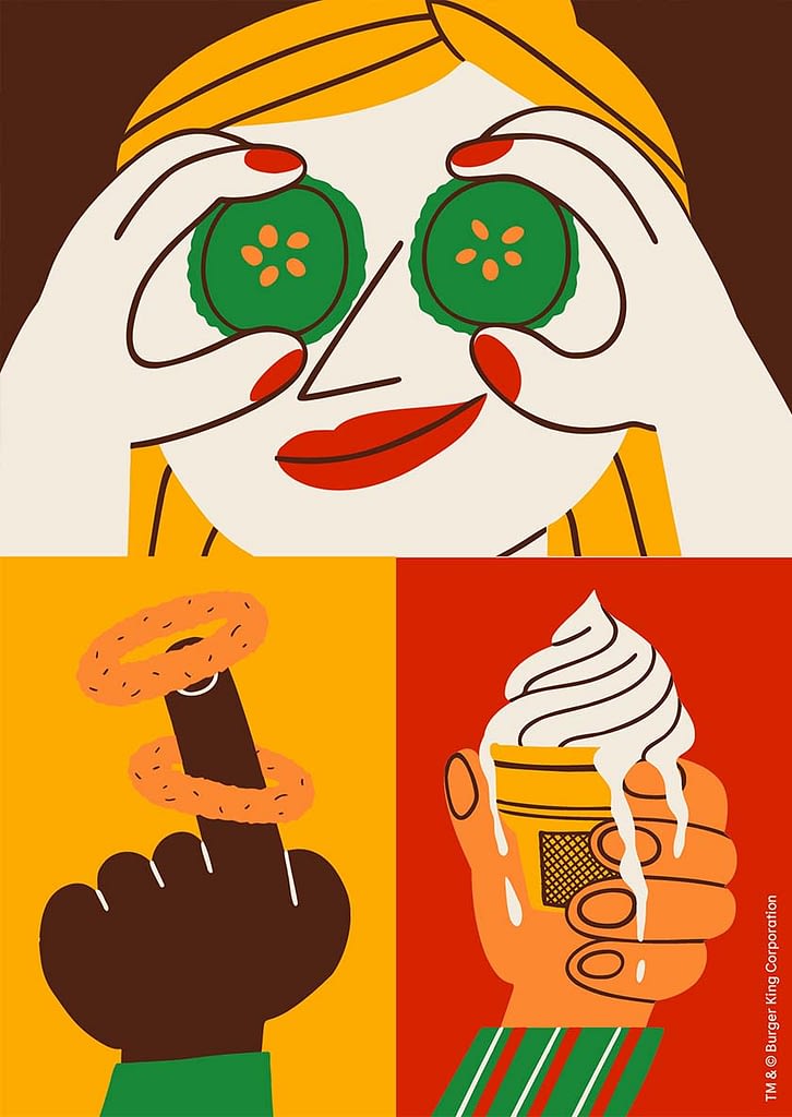 Burger King Rebranding: 4 Things to look out as a designer 9 creative illustration style of Burger King new branding