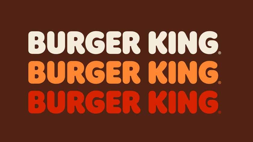 Burger King Rebranding: 4 Things to look out as a designer 3 burger king written in three different primary colors