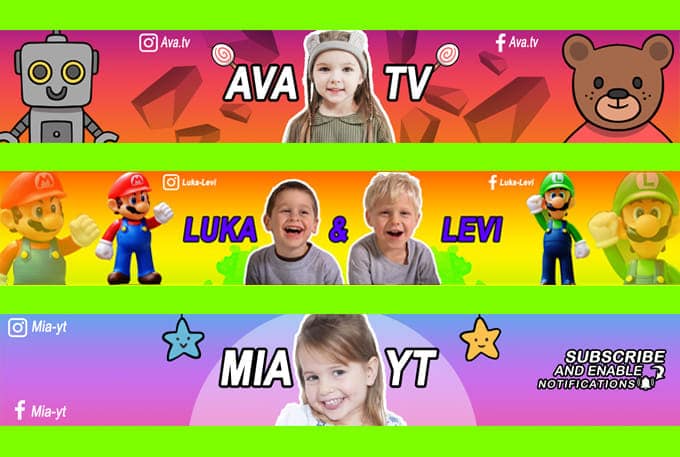 How to Generate Effective YouTube Banner Ideas 2023 17 kids-learning-youtube-banner