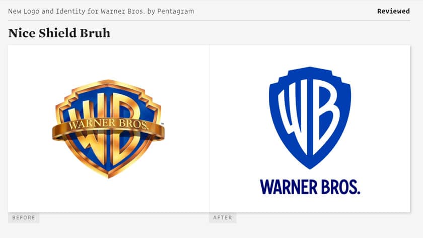 6 Awesome Logo resources for Designers 9 Warner brother logo comparison by Brand New