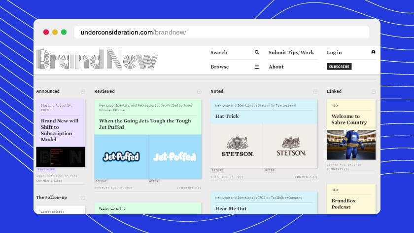 6 Awesome Logo resources for Designers 8 Webpage of Brand New website by Underconsideration
