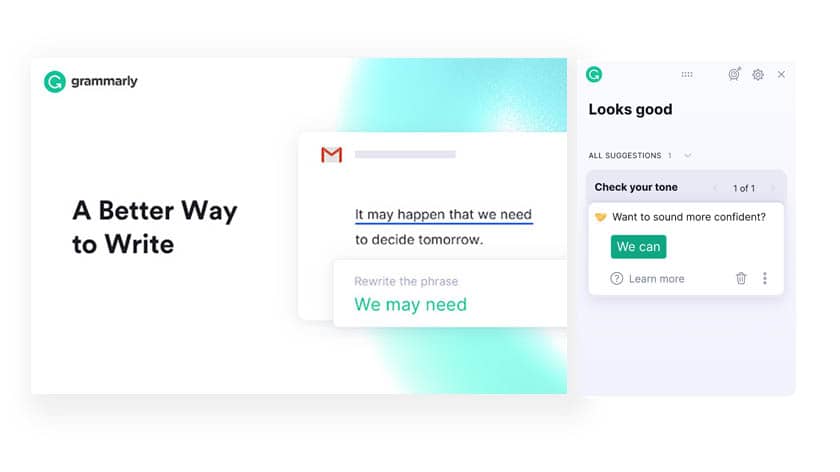 Grammarly spell checking non-design tool
